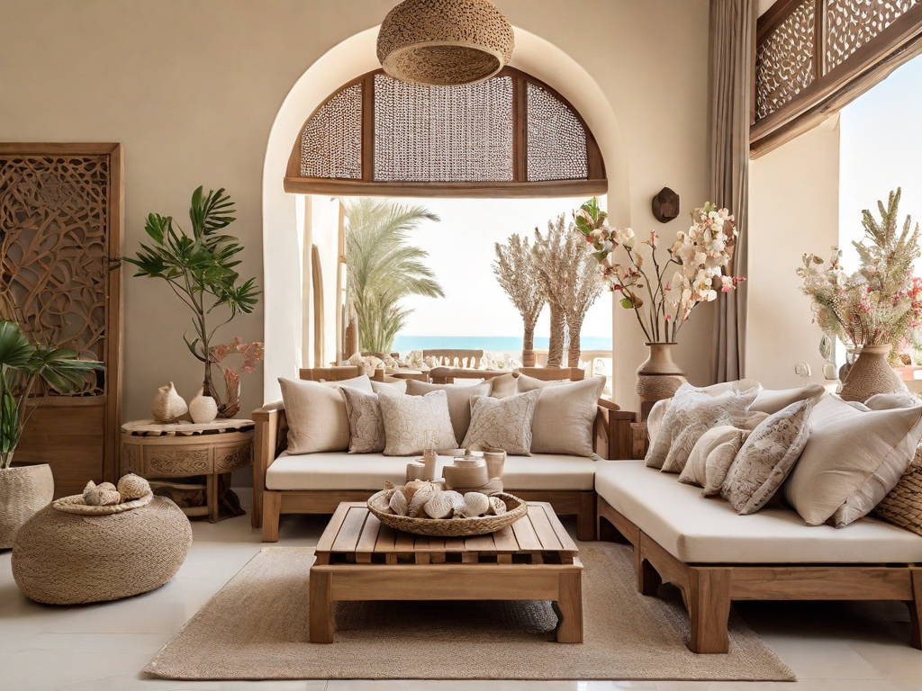 Default_A_cozy_Dubai_home_interior_with_wooden_furniture_stone_1
