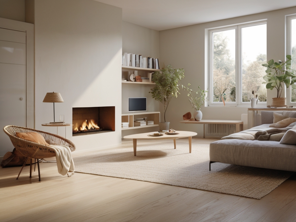 A small, airy room with light-colored walls and light flooring, creating an open feel
